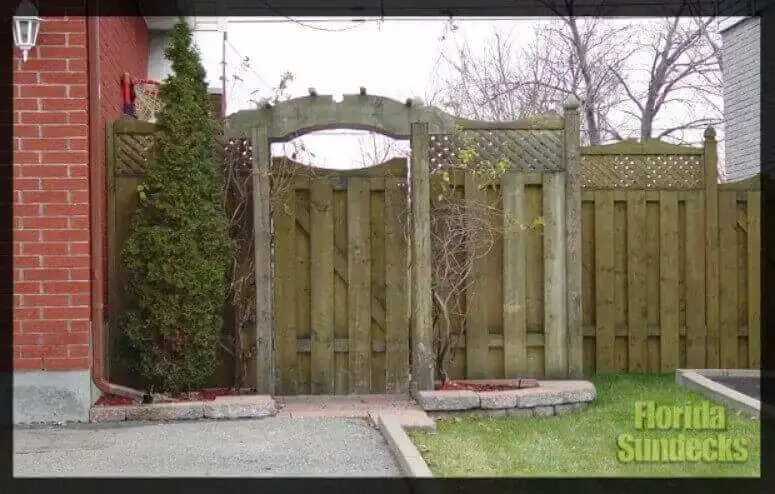 Treated wood Fence Entrance in Kirkland fence in Kirkland