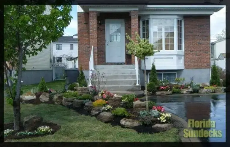 Cour avant Aménagement Rocaille construit a Vaudreuil Aménagement paysager a Vaudreuil