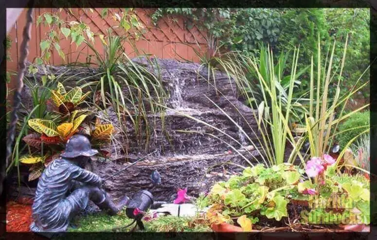 Backyard Waterfall Fountain created in Ile Bizard fountain in ile-bizard