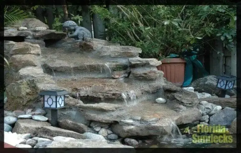Backyard Waterfall and Garden in Pointe Claire fountain in Pte-Claire