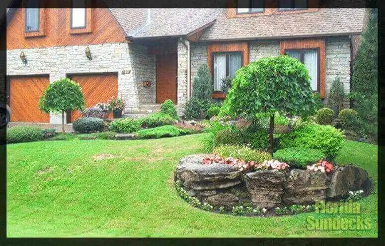 Front Yard Rock Garden that we build in Pierrefonds Rock Garden at Pierrefonds