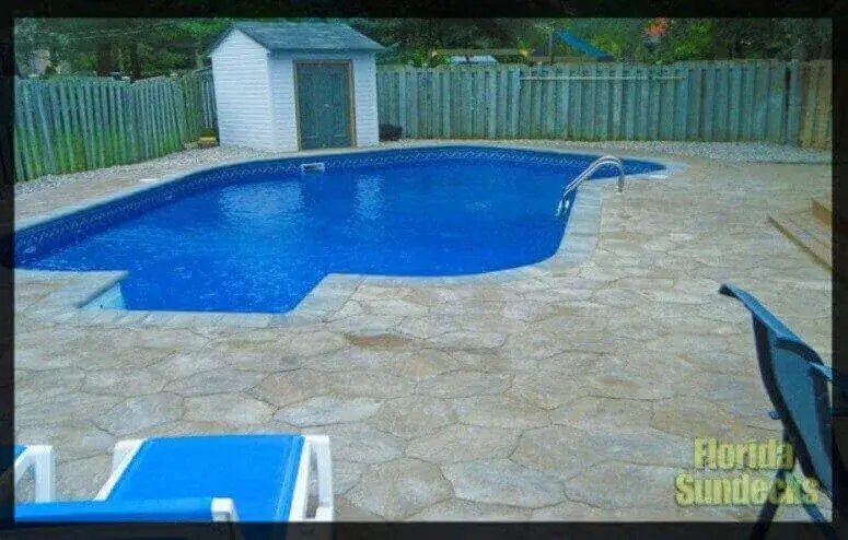 Unistone Backyard pool patio in Kirkland unistone Kirkland